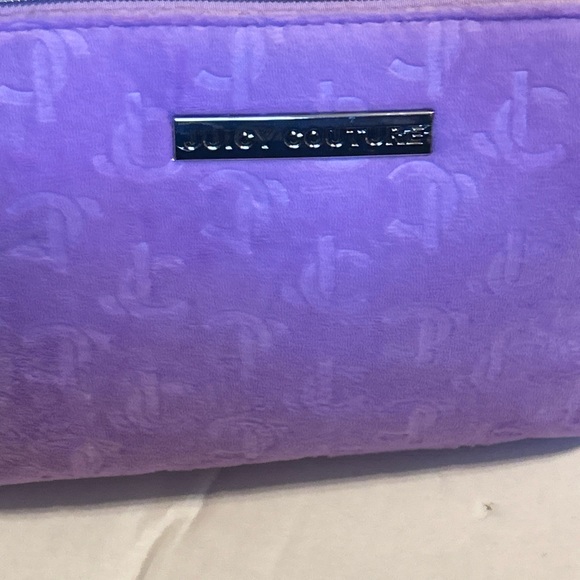 JUICY COUTURE Rhinestone Logo Cosmetic Travel Makeup Bag Pouch Lilac Purple NWT - Picture 11 of 11